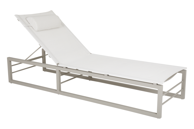 Vevi chaise longue Khaki/blanc