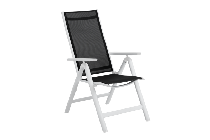 Rana fauteuil avec dossier réglable Blanc/noir