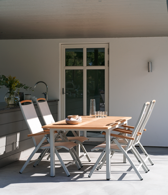 Lyon table à manger Light Grey/Teak