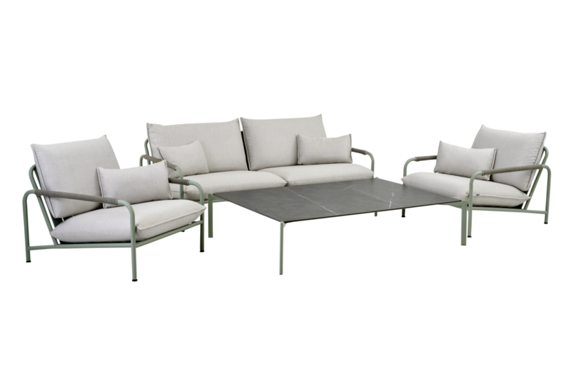 Hallavara table salon Dusty Green/gris