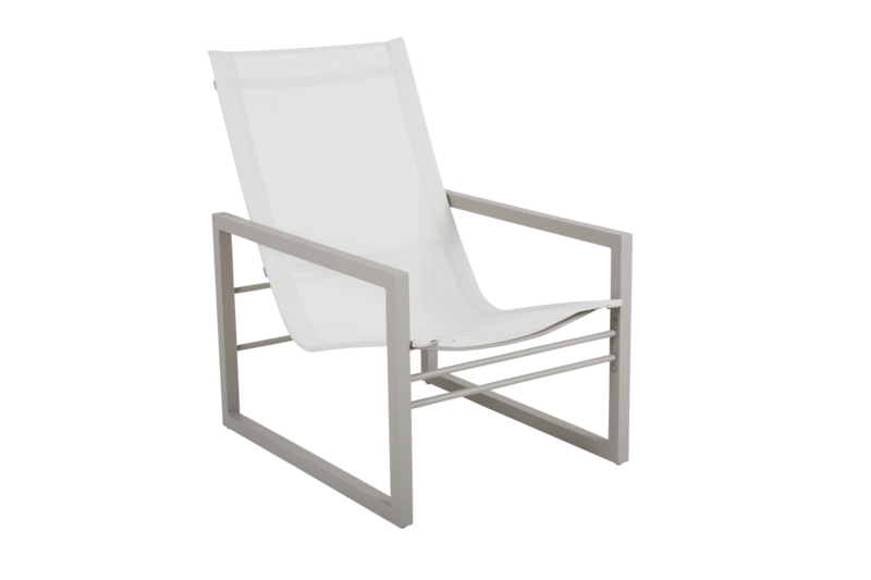 Vevi fauteuil lounge Khaki/blanc