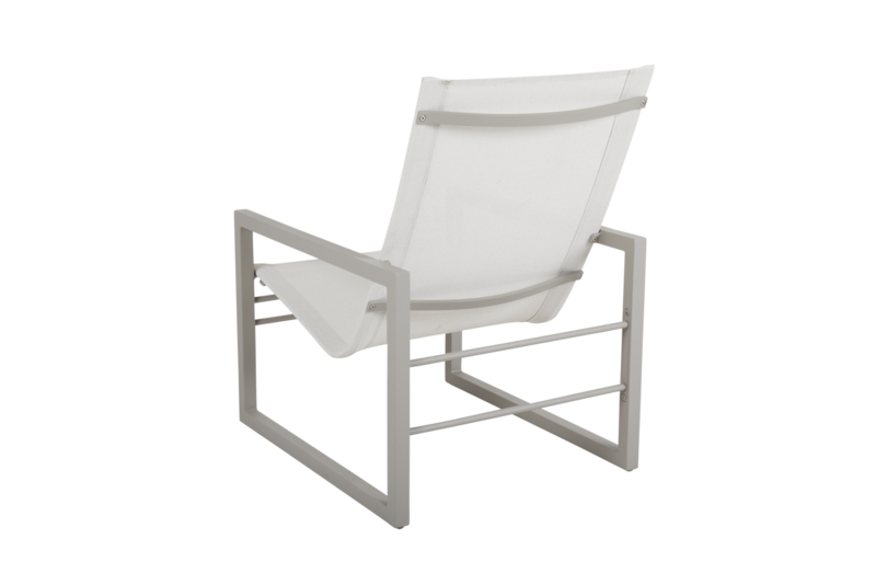 Vevi fauteuil lounge Khaki/blanc