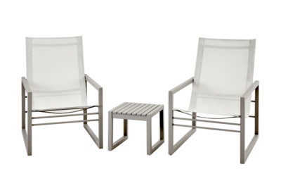 Vevi fauteuil lounge Khaki/blanc