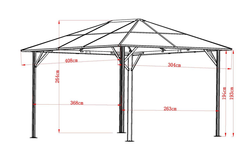 Scopello Pavillon de jardin Anthracite/gris