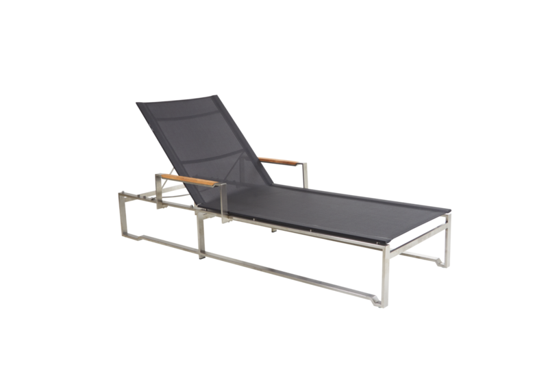 Gotland chaise longue Gris/noir