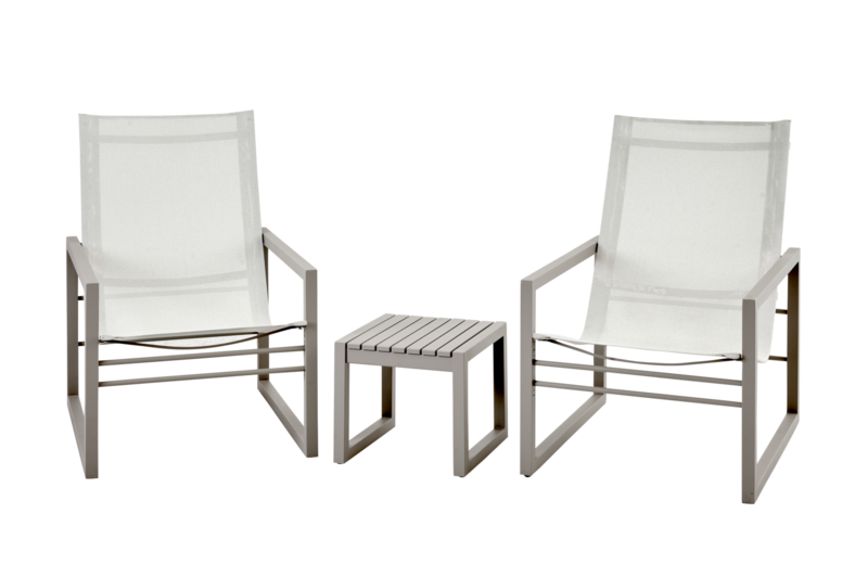 Vevi fauteuil lounge Khaki/blanc