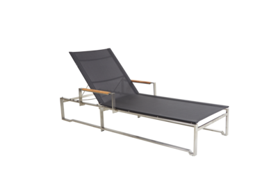 Gotland chaise longue Gris/noir