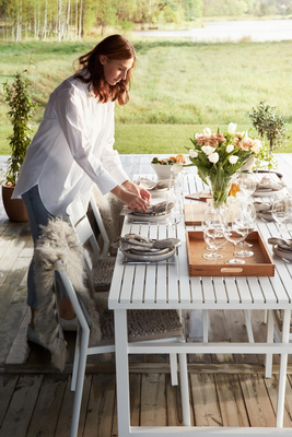 Vevi table à manger Blanc